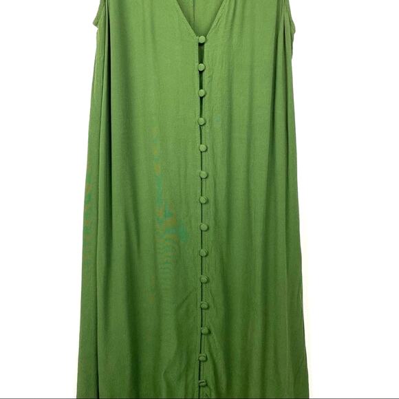 Madewell | Green Button Down Dress Long Shirt XS - Picture 5 of 8